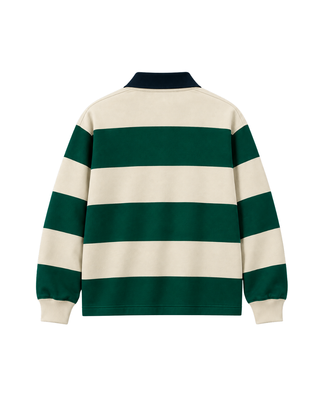 THE HERITAGE POLO SWEATSHIRT — IVORY / FOREST