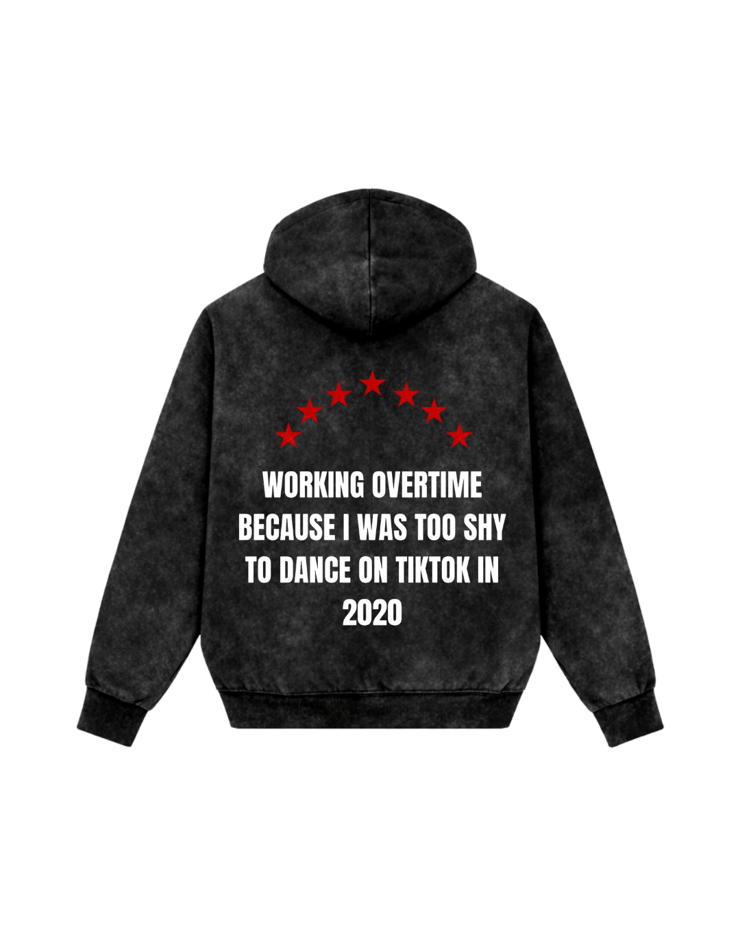 WORKING OVERTIME WASHED BLACK HOODIE