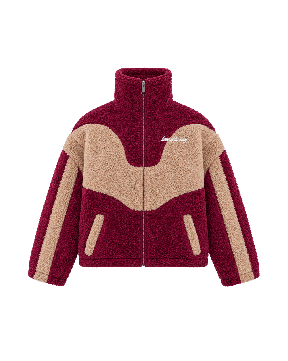 HOUSE OF HASHWAY SHERPA - BURGUNDY/CREAM