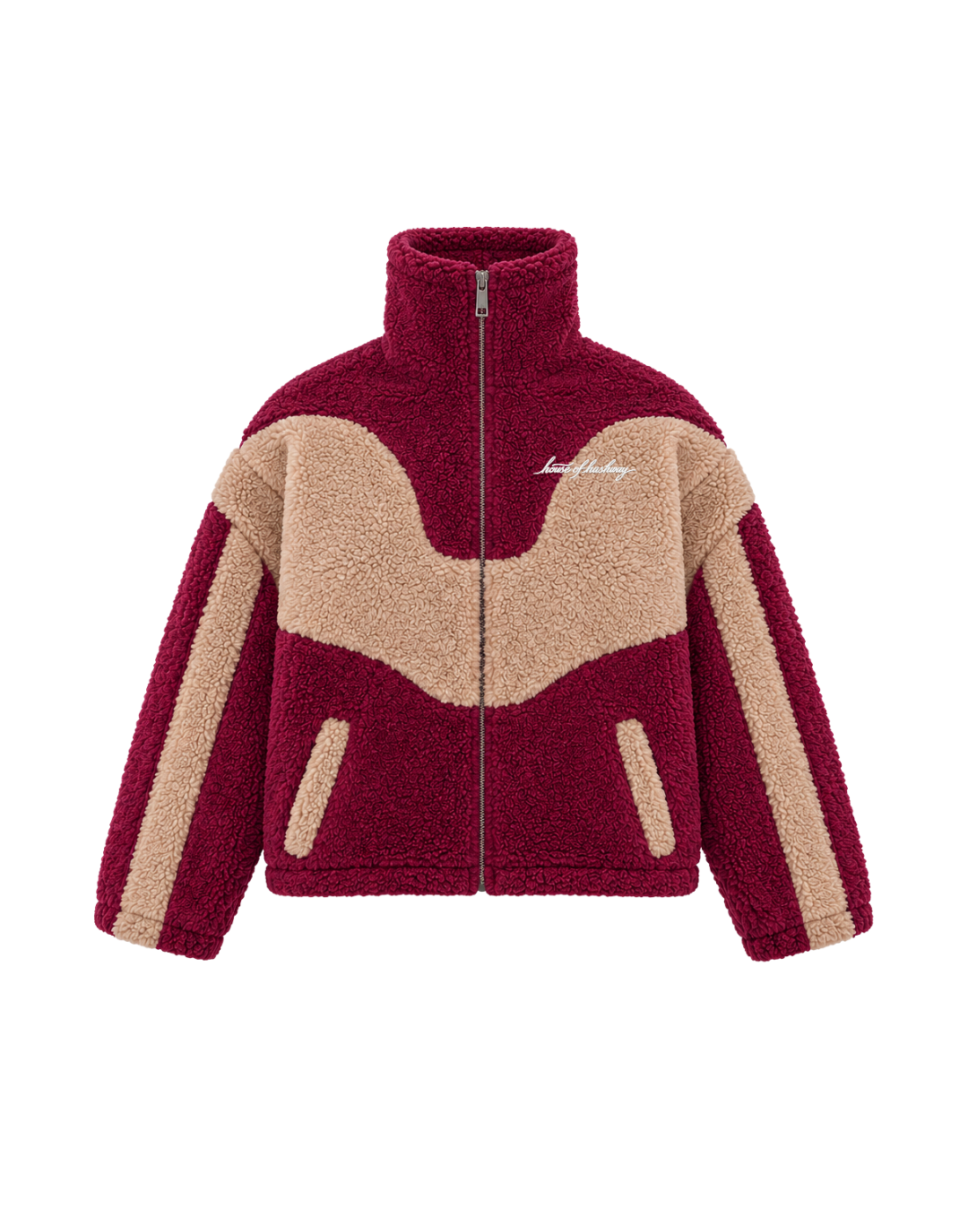HOUSE OF HASHWAY SHERPA - BURGUNDY/CREAM