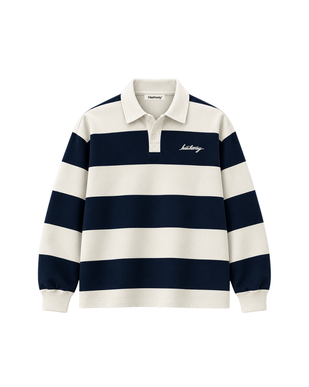 THE HERITAGE POLO SWEATSHIRT — IVORY / NAVY