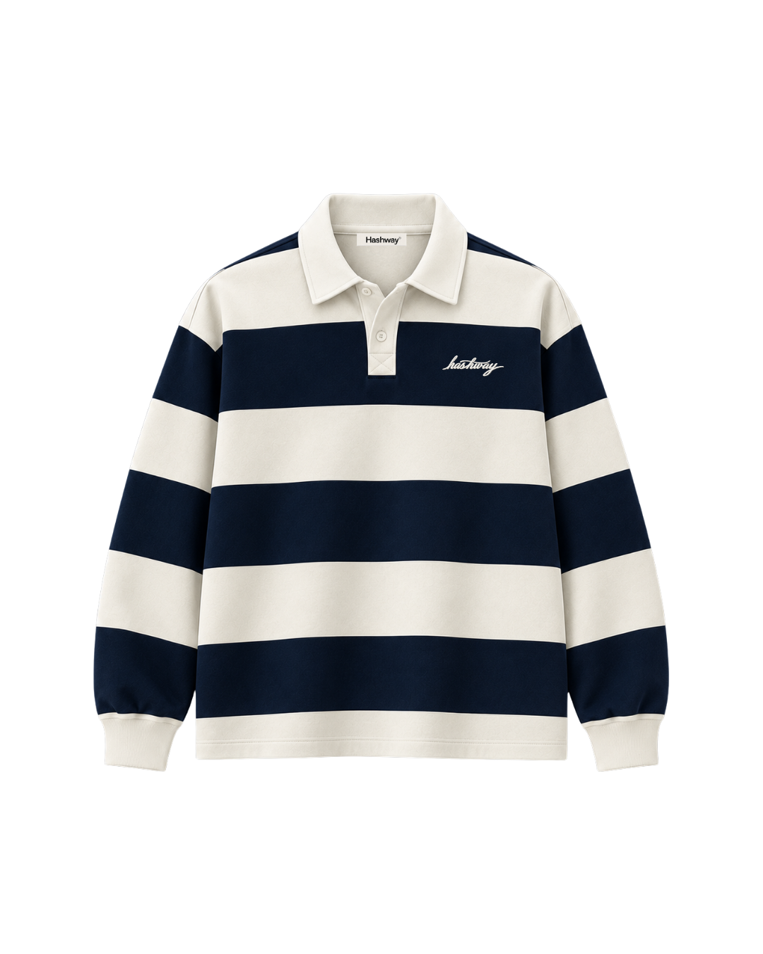 THE HERITAGE POLO SWEATSHIRT — IVORY / NAVY