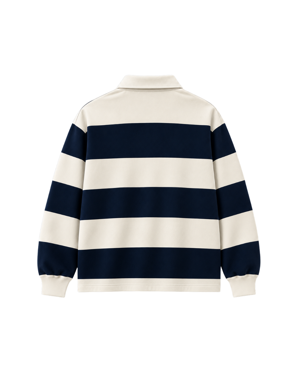 THE HERITAGE POLO SWEATSHIRT — IVORY / NAVY