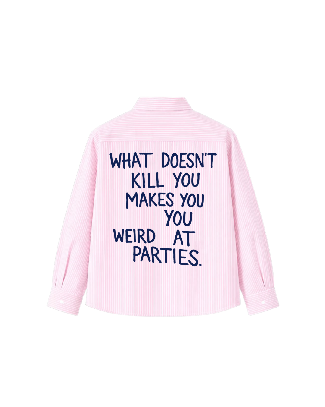 HASHWAY “WEIRD AT PARTIES” STRIPED SHIRT - PINK