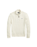 HASHWAY CABLE-KNIT COTTON QUARTER-ZIP JUMPER - WHITE