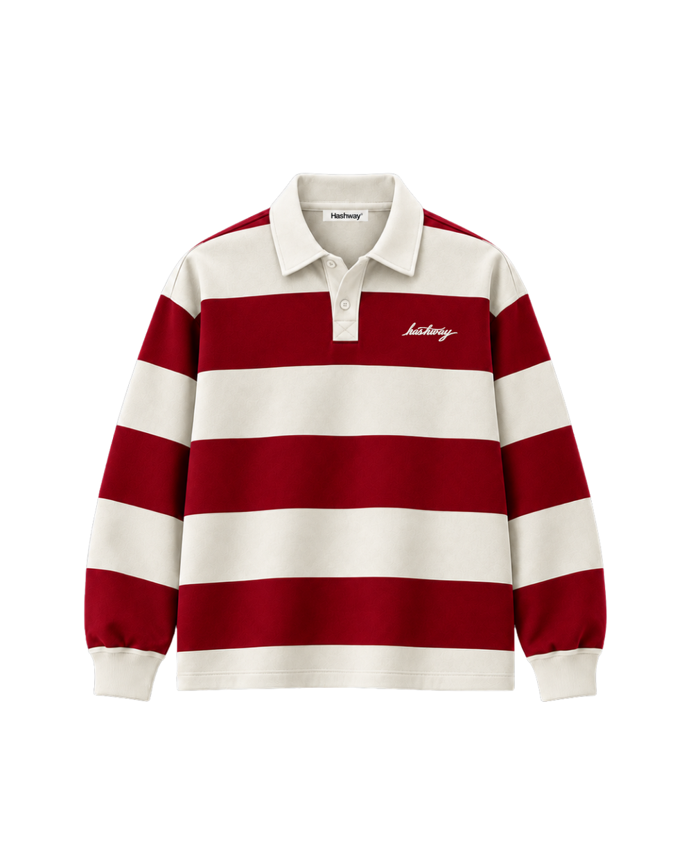 THE HERITAGE POLO SWEATSHIRT — IVORY/RED