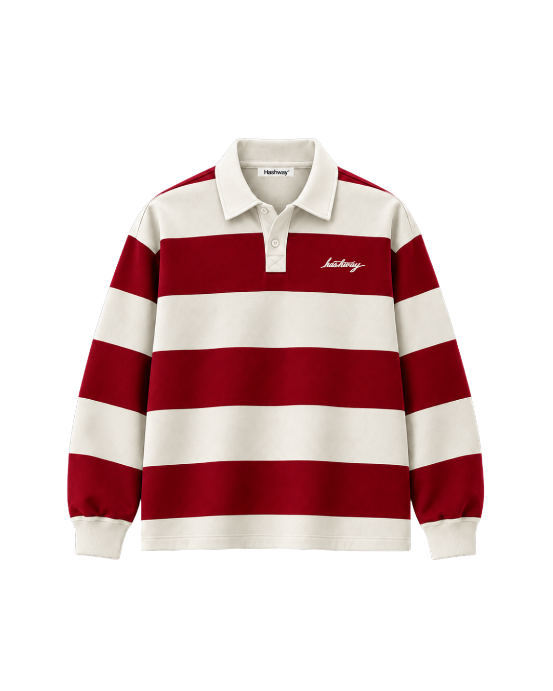 THE HERITAGE POLO SWEATSHIRT — IVORY/RED