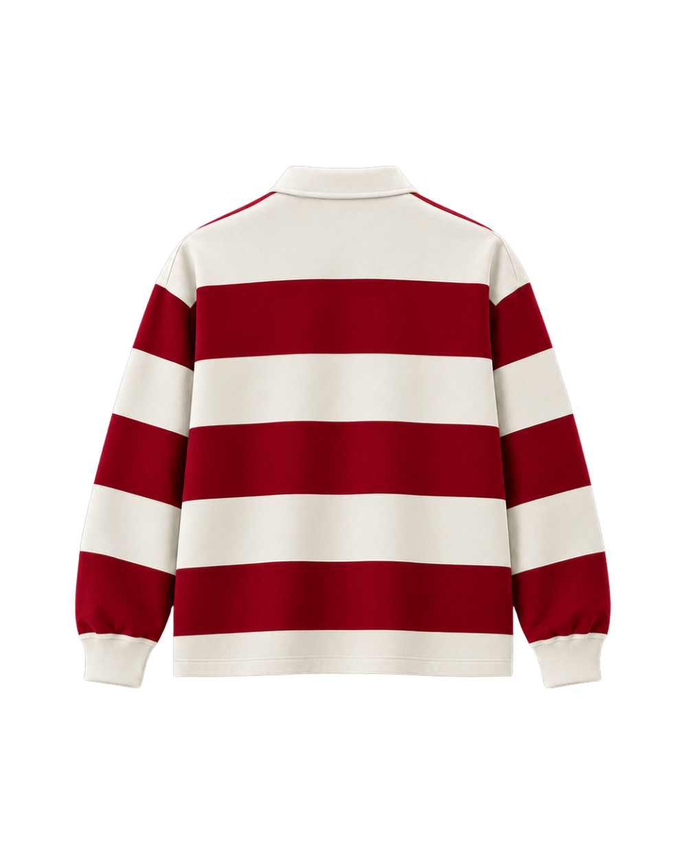 THE HERITAGE POLO SWEATSHIRT — IVORY/RED