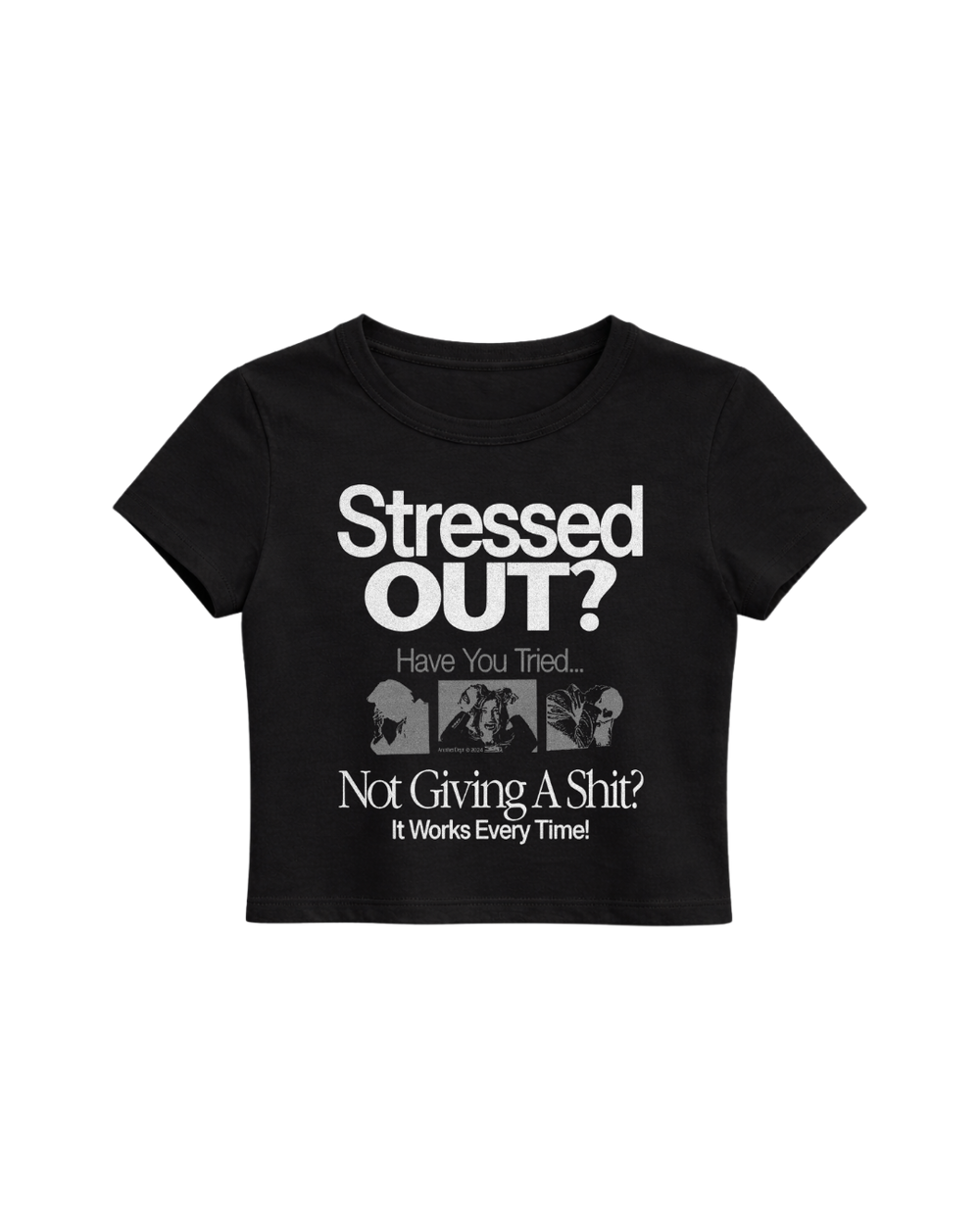 STRESSED OUT BABY TEE - BLACK