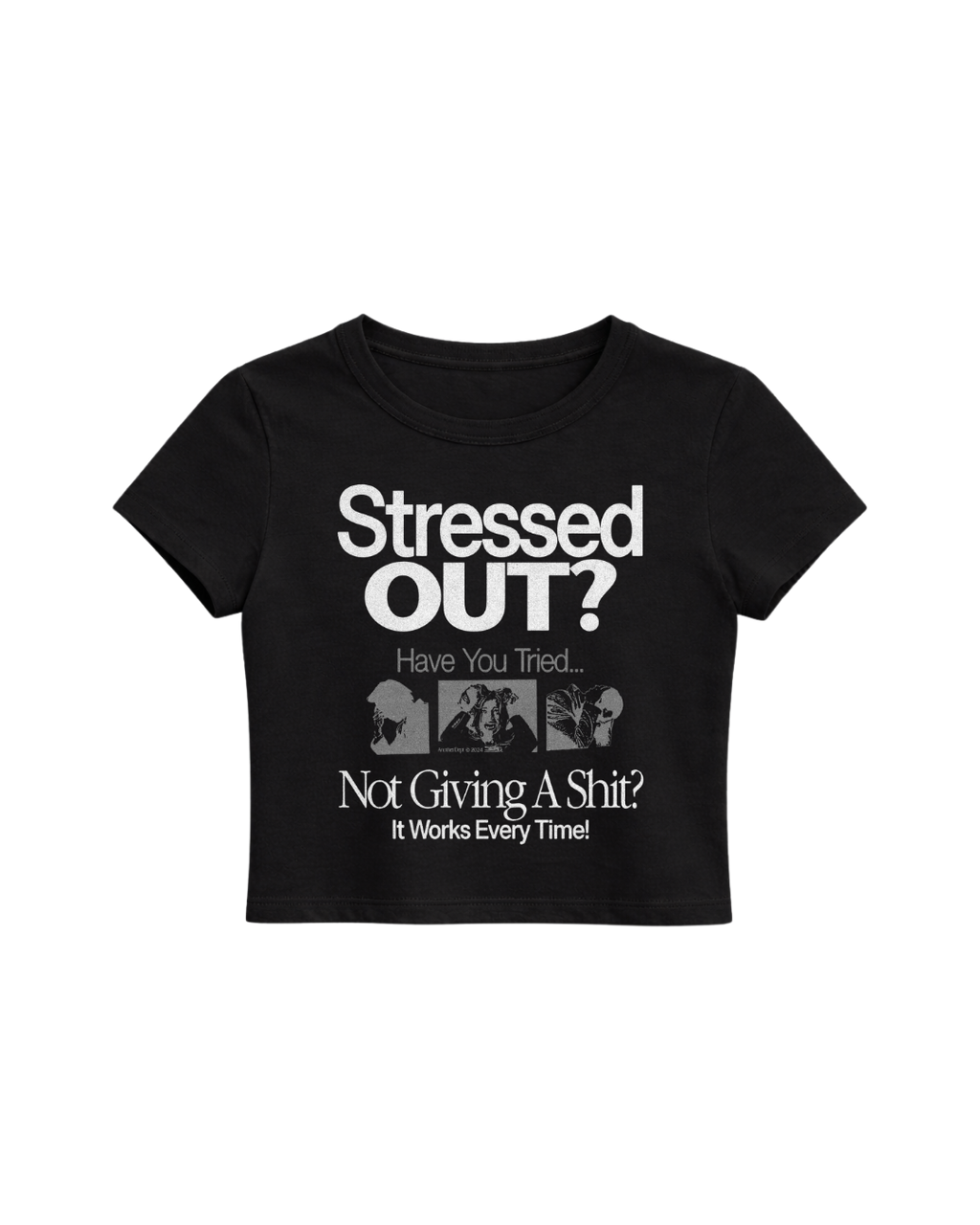 STRESSED OUT BABY TEE - BLACK