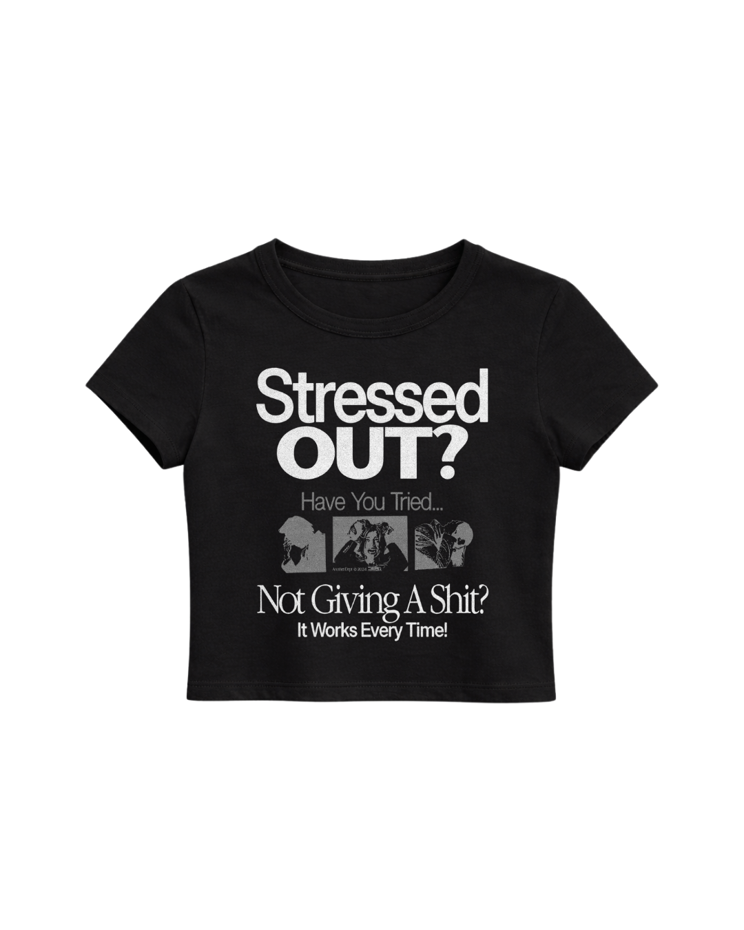 STRESSED OUT BABY TEE - BLACK