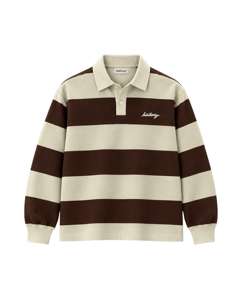 THE HERITAGE POLO SWEATSHIRT — IVORY/BROWN