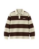 THE HERITAGE POLO SWEATSHIRT — IVORY/BROWN