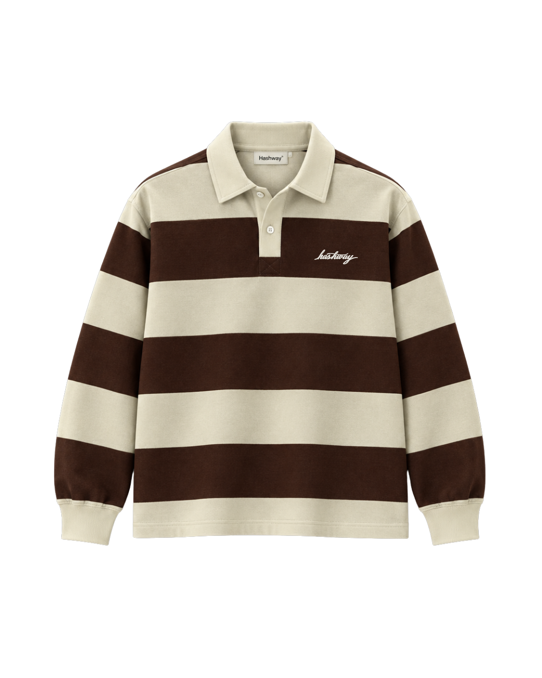 THE HERITAGE POLO SWEATSHIRT — IVORY/BROWN