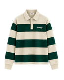 THE HERITAGE LONG SLEEVE POLO — IVORY / FOREST