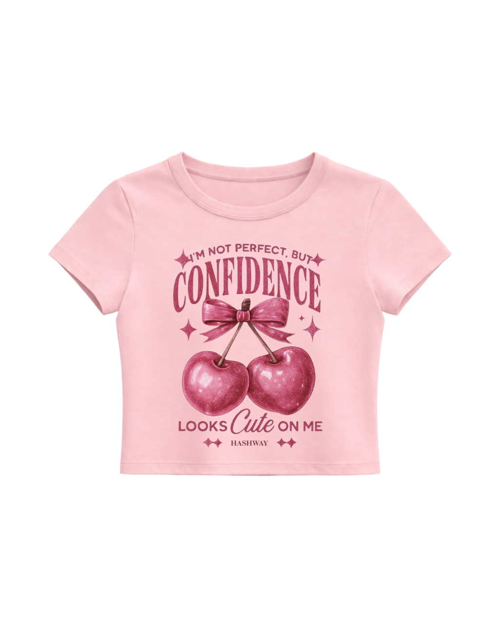 CONFIDENCE GRAPHIC BABY TEE - PINK