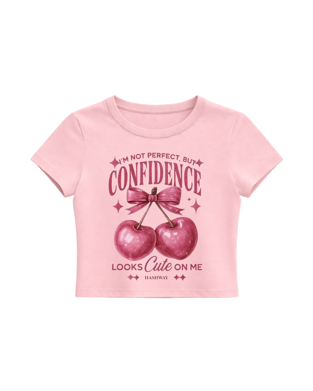 CONFIDENCE GRAPHIC BABY TEE - PINK