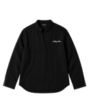 LA PIEGA NERO EMBROIDERED LINEN SHIRT - BLACK
