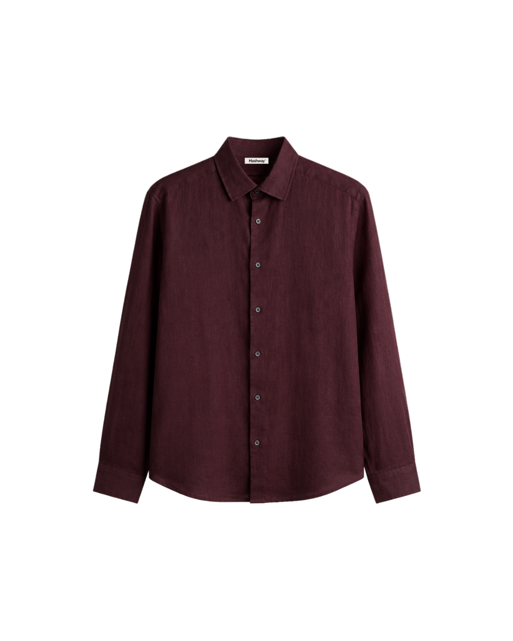 HASHWAY LINEN BLEND SHIRT - DARK BURGANDY