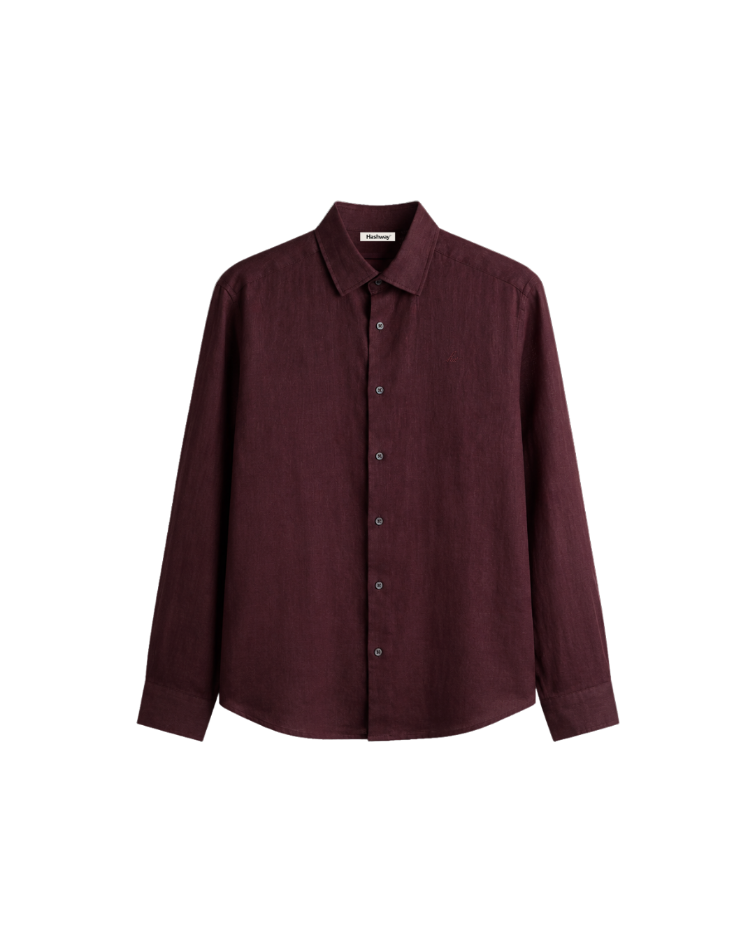 HASHWAY LINEN BLEND SHIRT - DARK BURGANDY