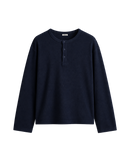 HASHWAY COTTON HENLEY TEE - NAVY