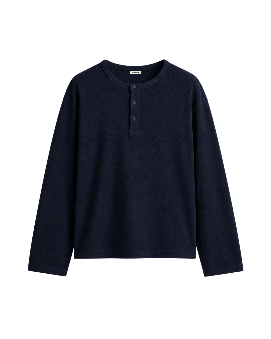 HASHWAY COTTON HENLEY TEE - NAVY