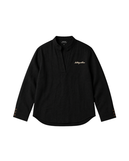 LA PIEGA NERO LINEN SHIRT - BLACK