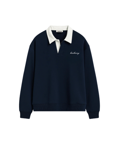 HASHWAY CLASSIC POLO SWEATSHIRT - NAVY