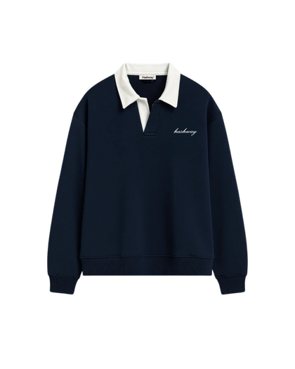 HASHWAY CLASSIC POLO SWEATSHIRT - NAVY