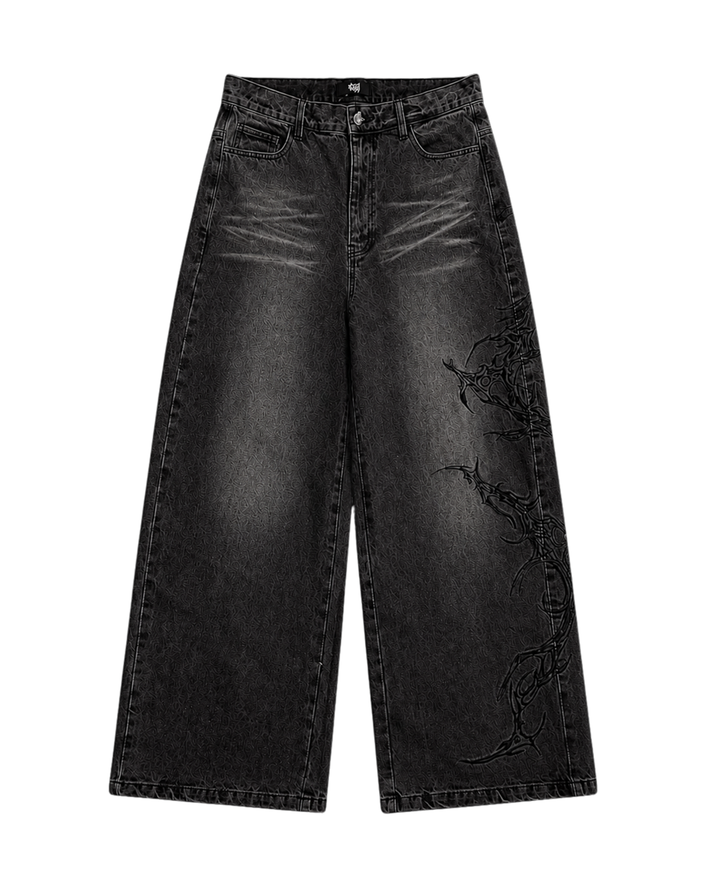RAVEN EMBROIDERED WASHED DENIMS
