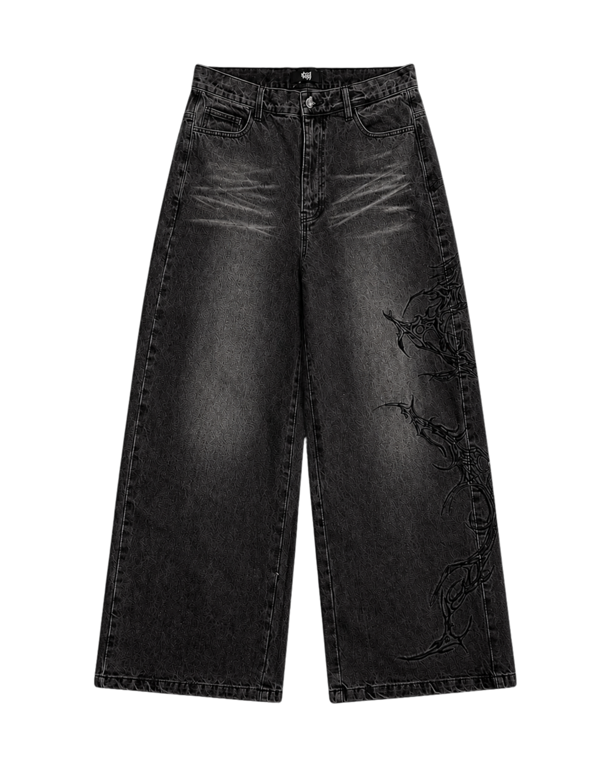 RAVEN EMBROIDERED WASHED DENIMS