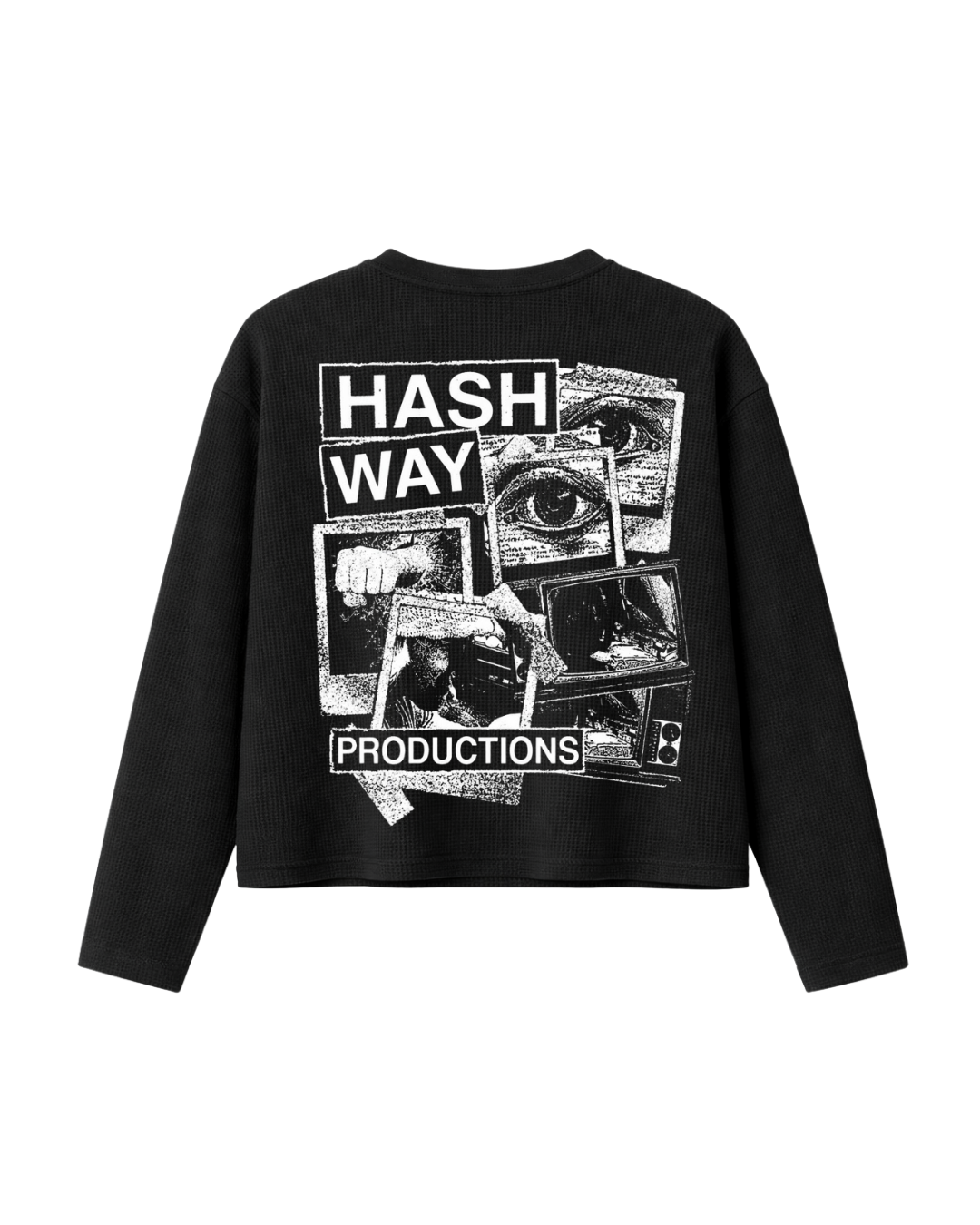 HASHWAY PRODUCTIONS VINTAGE WAFFLE T-SHIRT - BLACK