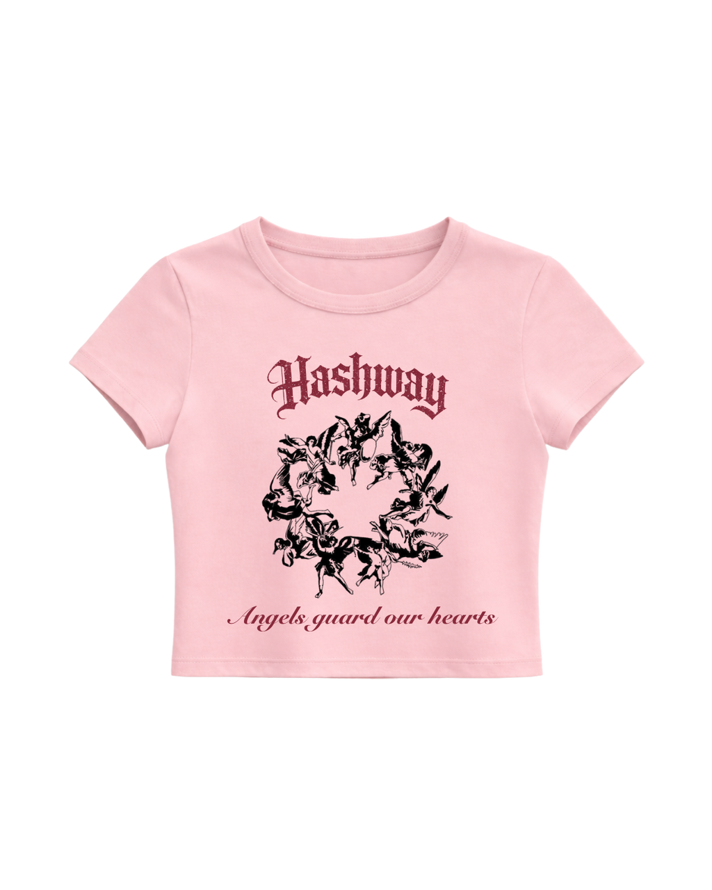 ANGELS GRAPHIC BABY TEE - PINK