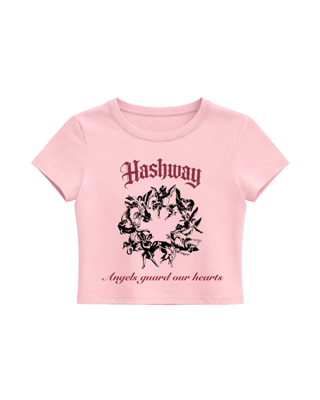 ANGELS GRAPHIC BABY TEE - PINK