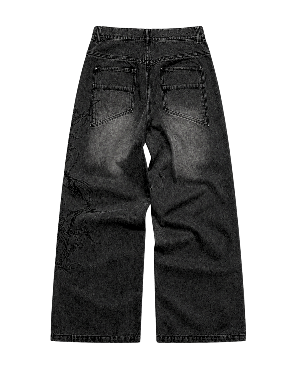 RAVEN EMBROIDERED WASHED DENIMS