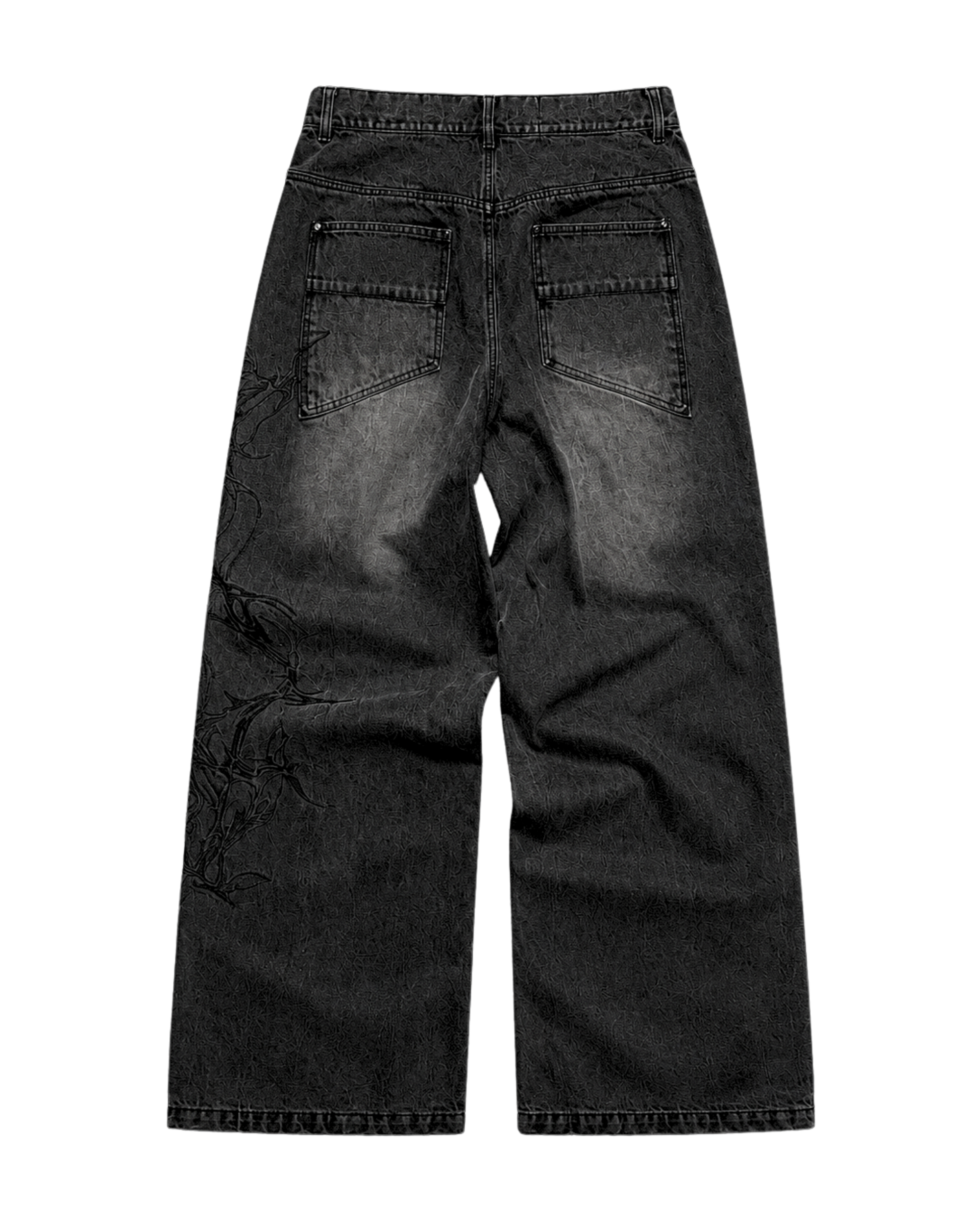 RAVEN EMBROIDERED WASHED DENIMS