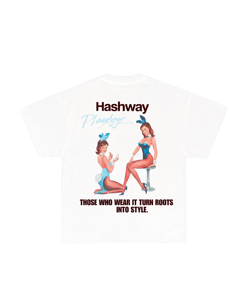 HASHWAY PLAYBOY ROOTS TEE - WHITE