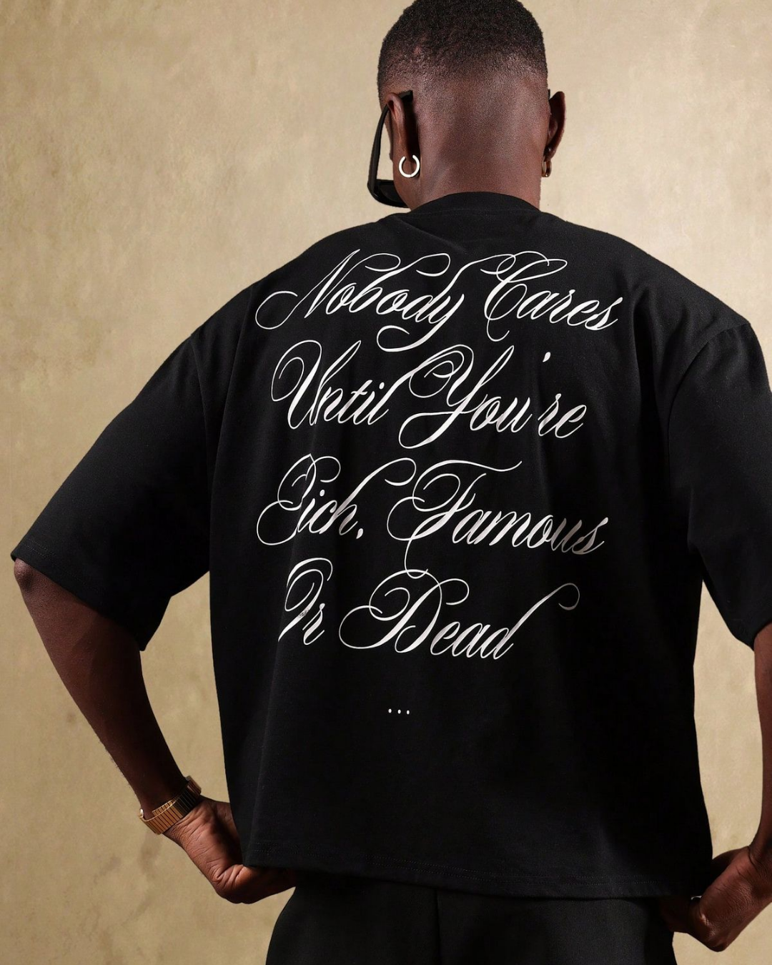 HASHWAY NO SYMPATHY T-SHIRT - BLACK