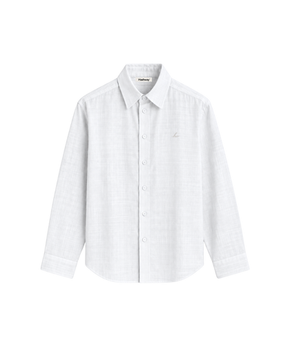 HASHWAY 100% PURE LINEN SHIRT - WHITE