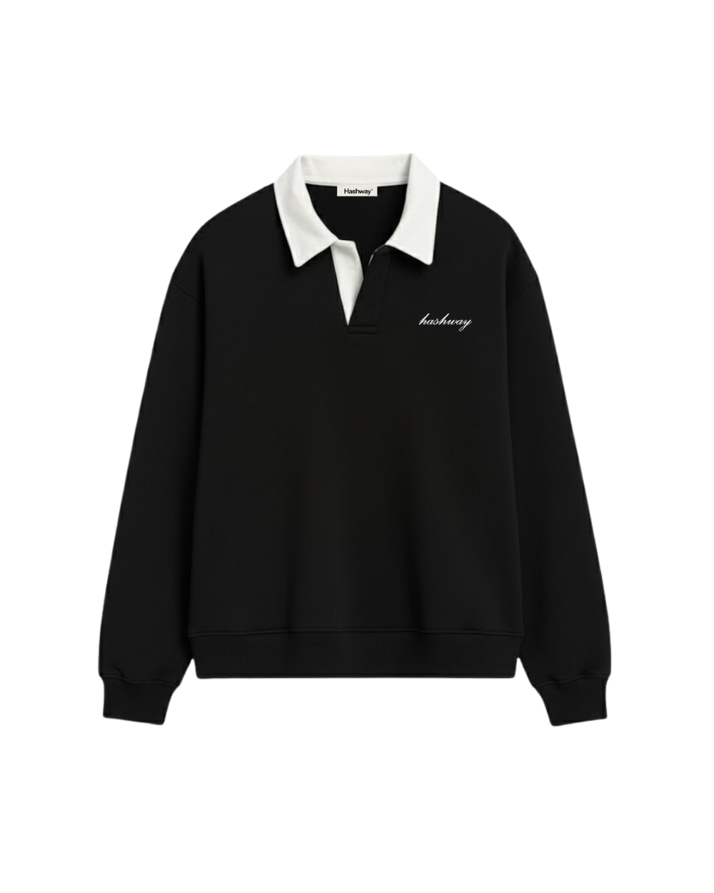 HASHWAY CLASSIC POLO SWEATSHIRT - BLACK