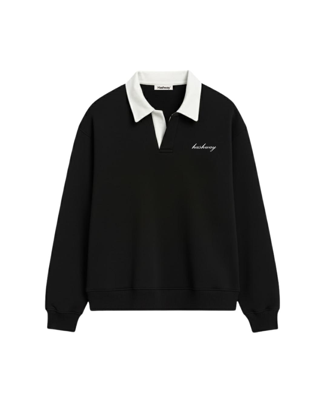 HASHWAY CLASSIC POLO SWEATSHIRT - BLACK
