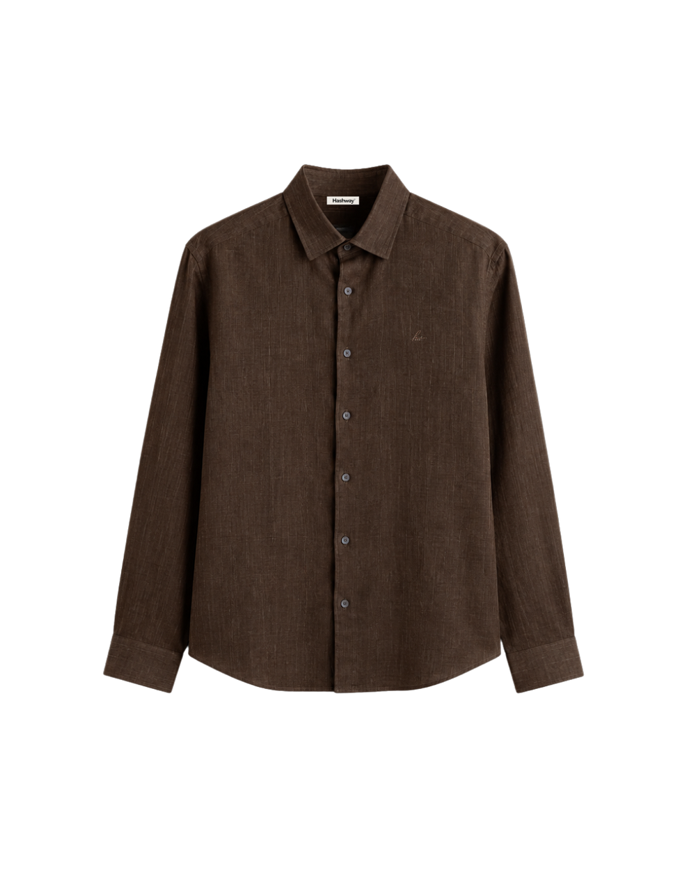 HASHWAY LINEN BLEND SHIRT - BROWN