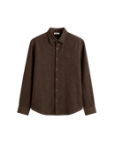 HASHWAY LINEN BLEND SHIRT - BROWN