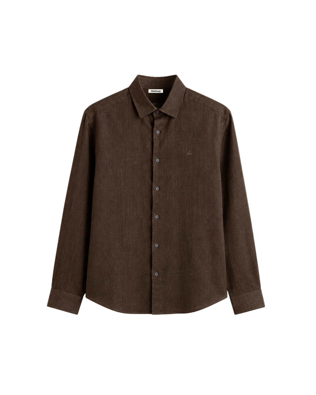 HASHWAY LINEN BLEND SHIRT - BROWN