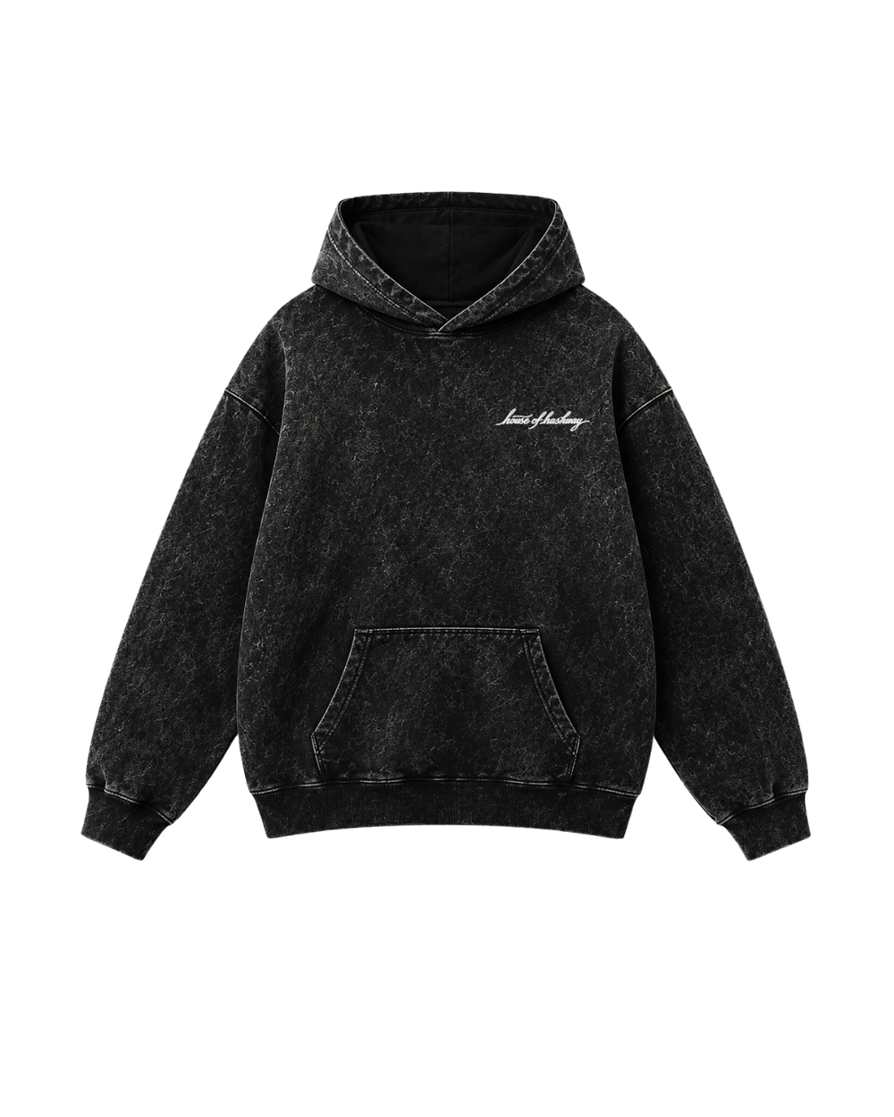 HOUSE OF HASHWAY VINTAGE WASHED HOODIE - BLACK