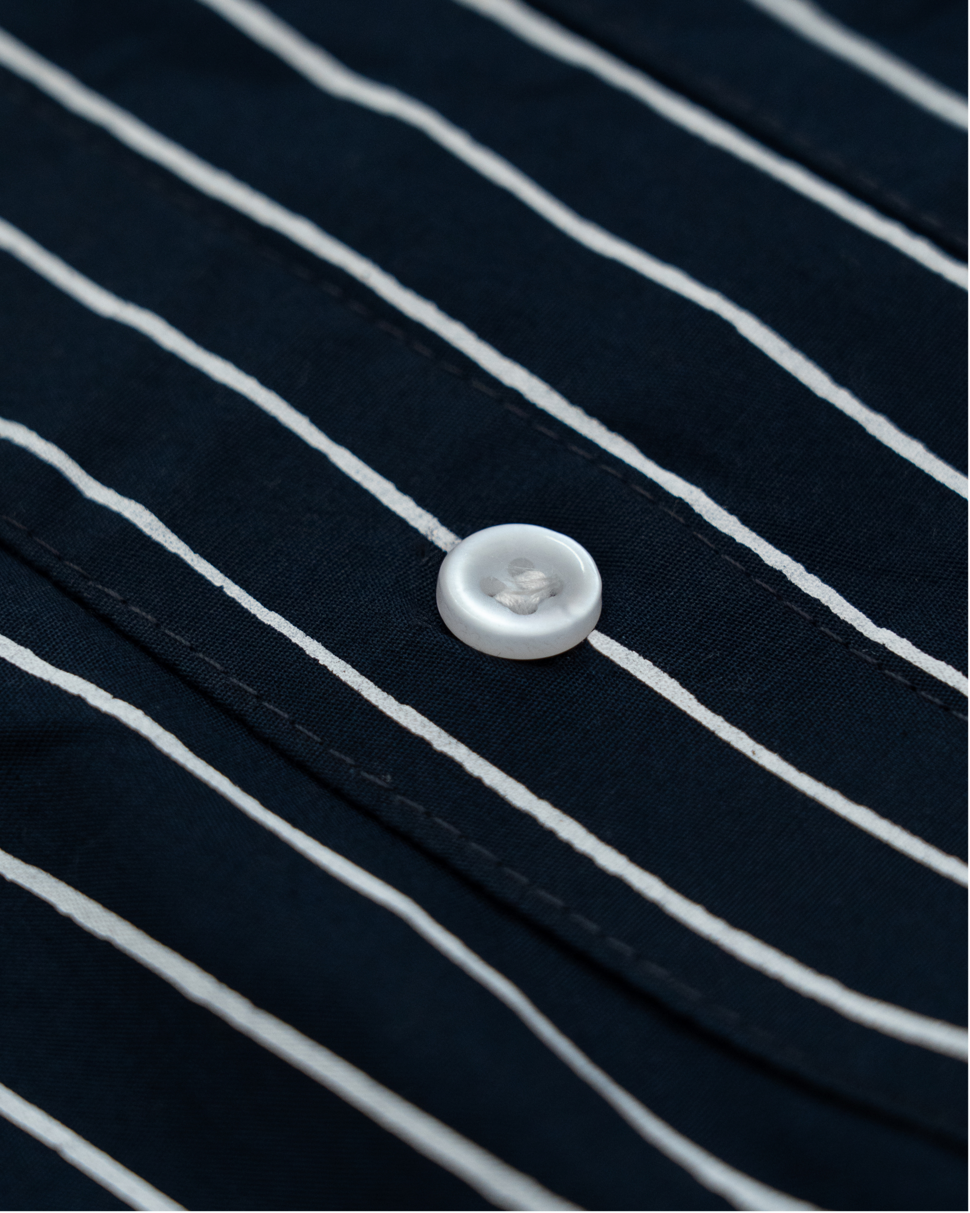 HASHWAY ARCHIVES EMBROIDERED STRIPED SHIRT - NAVY