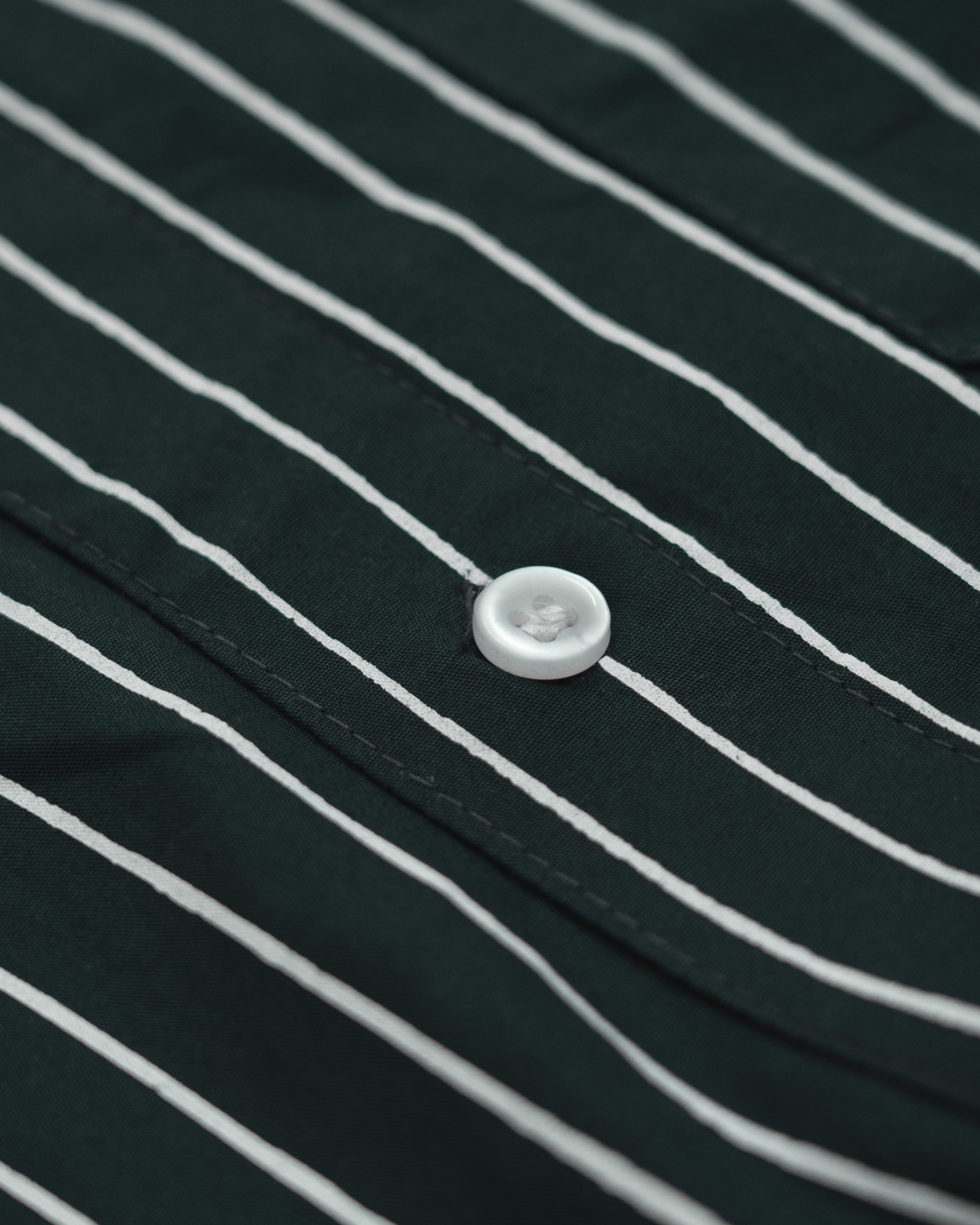 HASHWAY ARCHIVES EMBROIDERED STRIPED SHIRT- FOREST GREEN