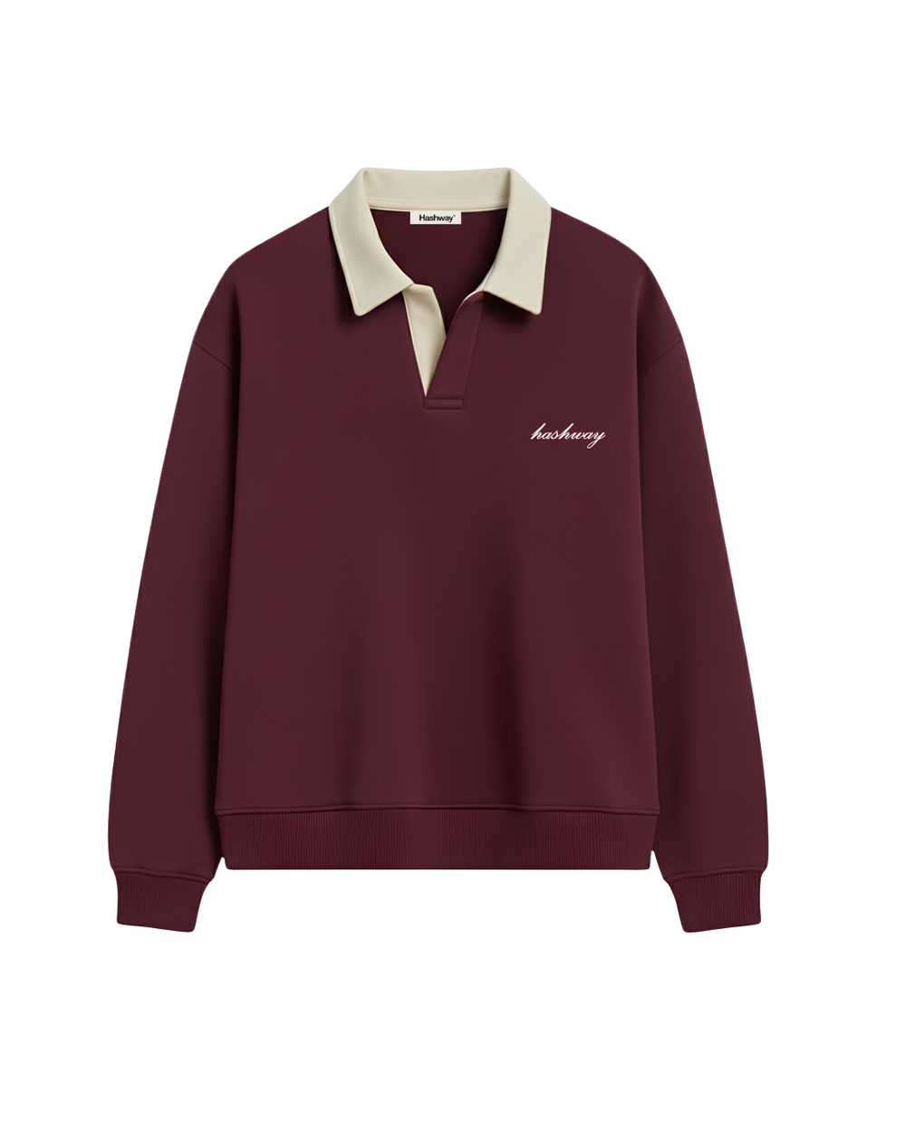 HASHWAY CLASSIC POLO SWEATSHIRT - WINE