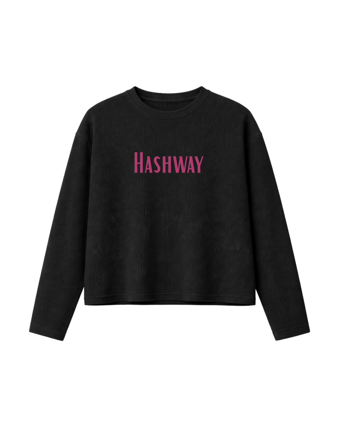 HASHWAY 'BROKEN CULTURE' WAFFLE T-SHIRT - BLACK