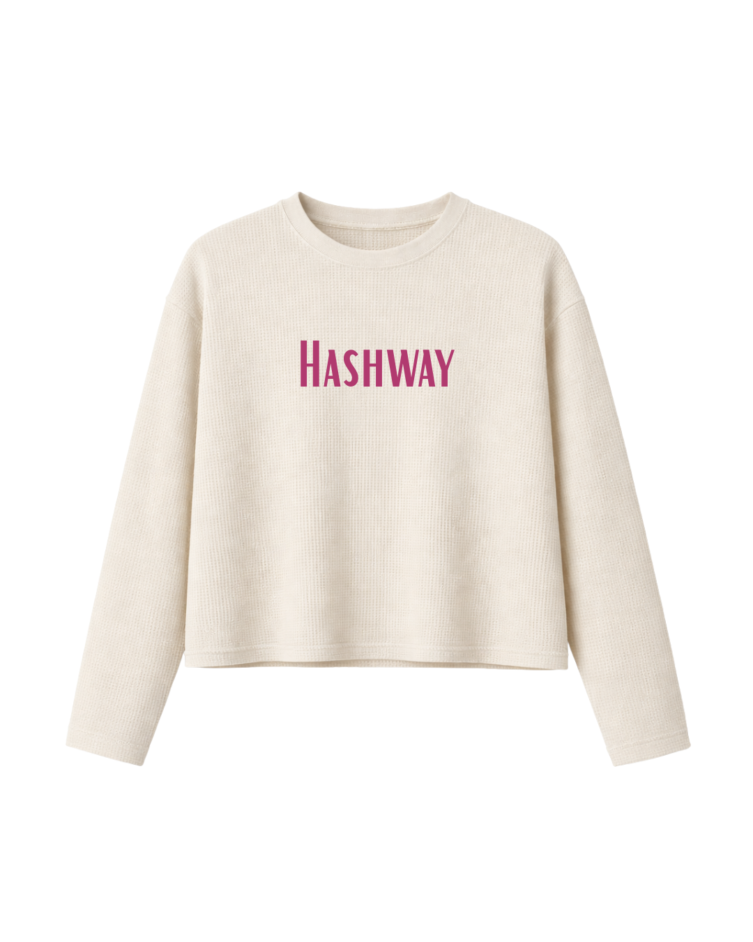 HASHWAY 'BROKEN CULTURE' WAFFLE TEE - OFF WHITE